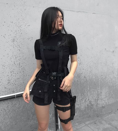 black techwear for females Female Techwear, Black Hair, A Woman, Books Wattpad, Wattpad, Glass, Books, Wall, Hair