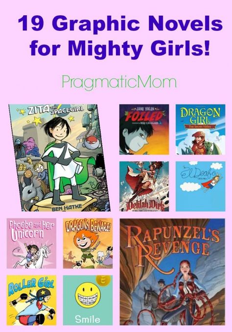 19 Graphic Novels for Mighty Girls :: PragmaticMom Text Feature Anchor Chart, Teaching Board, Mighty Girl, Elementary Library, Library Activities, Great Websites, Learning For Kids, Interesting Books, Reading Rainbow