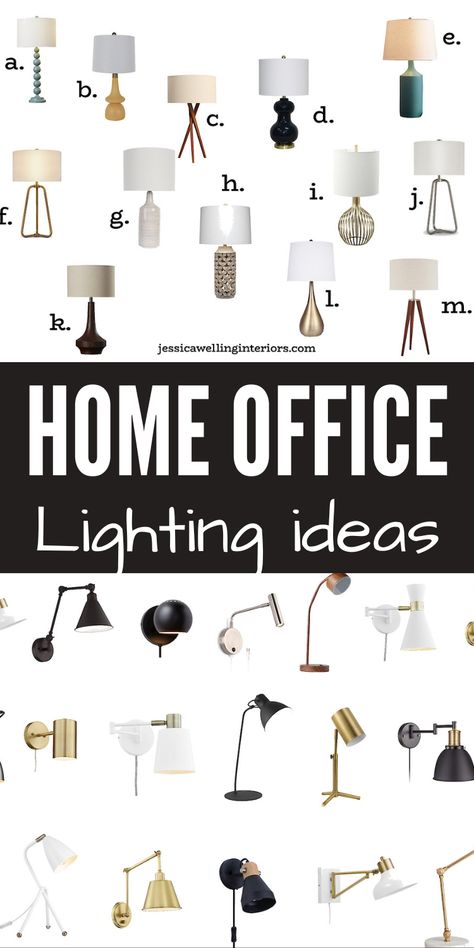 Farmhouse Desk Lamps, Home Office Lamp Ideas, Office Desk Lamp Ideas, Office Lamps Desk, Home Office Ideas Black Desk, Office Desk Lighting, Desk Lamp Ideas, Desk Lamps Office, Home Office Lighting Ideas