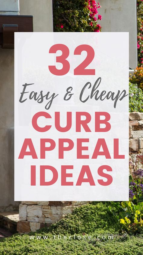 How long do you think it takes them to get a first impression of your listing? How your listing looks from the perspective of a passerby, is crucial to successful property marketing. In order to help agents from all walks of life get the most bang for their curb appeal buck, we put together this list of the best curb appeal ideas for every budget. #realestate #onabudget #easy #ideas #frontyard #exterior #DIY #entrance #cheap #entryway #makeover #lowmaintenance #theclose Small Home Curb Appeal Ideas, Inexpensive Curb Appeal, Simple Curb Appeal Ideas, Exterior Upgrades Curb Appeal, Exterior Entryway Ideas Curb Appeal, Street Appeal Ideas, Cheap Ways To Increase Curb Appeal, How To Add Curb Appeal On A Budget, Country Curb Appeal Front Yards