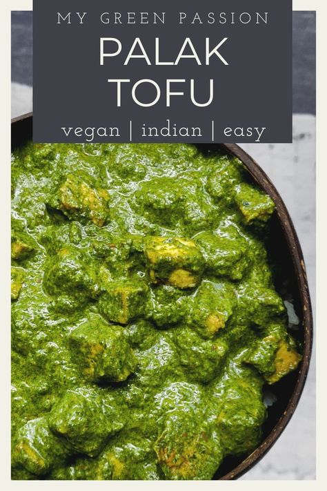 Indian Spinach, Tofu Curry, Idee Pasto Sano, Tofu Recipes, Vegan Dinner Recipes, Delicious Vegan Recipes, Vegan Eating, Vegan Dishes, Tortellini