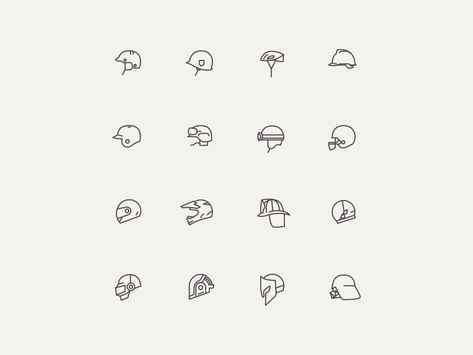 helmet icon set by hi kim Motorcycle Tattoo Small, Scooter Tattoo Small, Minimalist Motorcycle Tattoo, Bike Helmet Tattoo, Fire Helmet Tattoo, Small Motorcycle Tattoo, Motorcycle Helmet Tattoo, Helmet Tattoo Design, Helm Tattoo