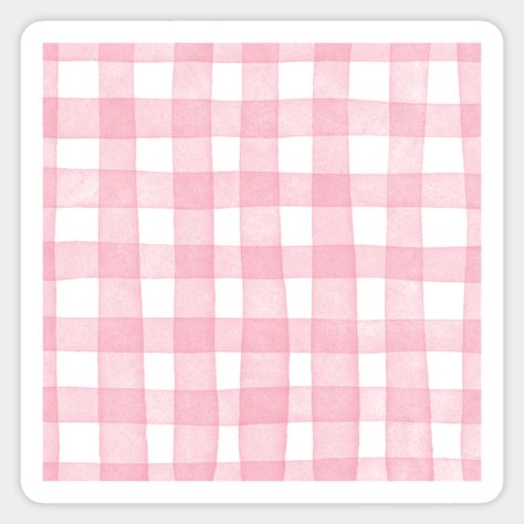 Cute Pink Plaid Gingham watercolor pattern -- Choose from our vast selection of stickers to match with your favorite design to make the perfect customized sticker/decal. Perfect to put on water bottles, laptops, hard hats, and car windows. Everything from favorite TV show stickers to funny stickers. For men, women, boys, and girls. Gingham Watercolor, Gingham Wall, 27 Birthday, Pink Png, Birthday Weekend, Second Birthday, Pink Gingham, Notebook Design, Plaid Design