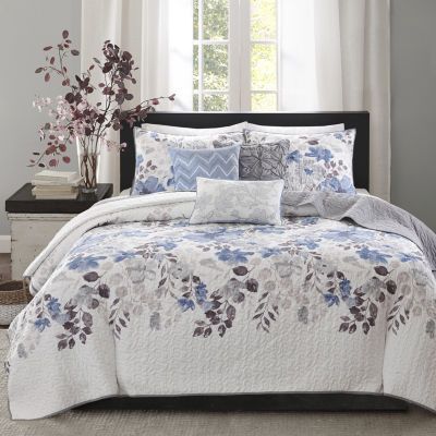 Madison Park Raven 6-pc. Coverlet Set Watercolor Quilt, How To Clean Pillows, Flower Bedding, Lightweight Bedding, Bed In A Bag, Madison Park, Bedding Stores, Coverlet Set, Bedspread Set