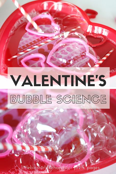 Science Activity For Preschool, Valentine Science, Bubble Science, Preschool Valentines Activities, Science Valentines, Activity For Preschool, Pre K Pages, Science Activity, February Valentines