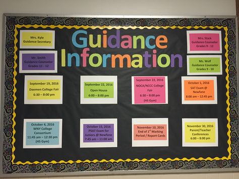 Guidance Office Decor Ideas, High School Guidance Bulletin Boards, High School Counseling Bulletin Boards Counselor Office, Guidance Counselor Bulletin Boards, High School Counseling Bulletin Boards, Guidance Bulletin Boards, Academic Office, Information Bulletin Boards, Career Activities