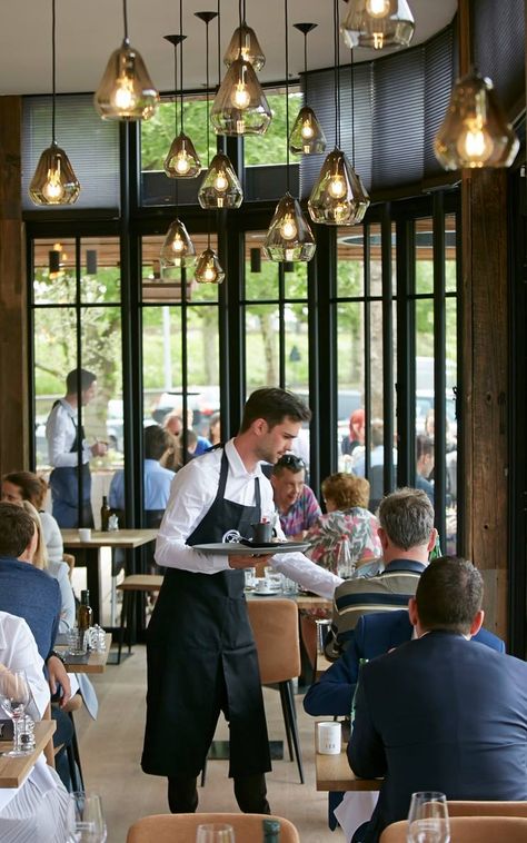 Waiter Uniform Design, Customer Photography, Steve Jones, Waiter Uniform, Hotel Ads, Restaurant Service, Diy Pendant Light, Restaurant Photography, Paris Restaurants