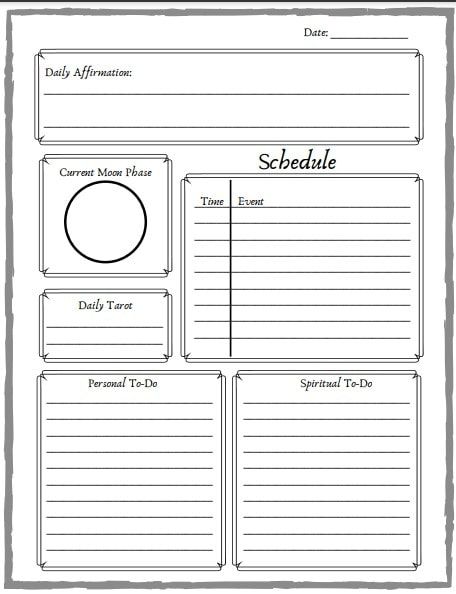 Witchy To Do List, Shadow Worksheets Free Printable, Witch Planner Pages, Blank Journal Pages Printable, Witchy Planner Printables Free, Witchy Planner Ideas, Witch Journal Pages, Tarot Journal Template Free Printable, Witch Printables Free