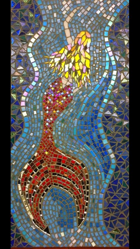 Mermaid Mosaic Pattern, Fairy Mosaic, Mosaic Mermaid, Mosaic Designs Pattern, Mermaid Mosaic, Abstract Mosaic Art, Flamingo Wall Art, Mosaic Garden Art, Mosaic Madness