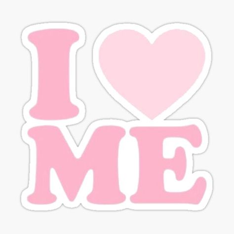 "I Heart Me" Sticker for Sale by cherrymagnet | Redbubble I Heart Me Wallpaper, I Heart Me, Finish The Heart, Me Wallpaper, Pink Stickers, Scrapbook Printing, Sticker Transparent, Cute Laptop Stickers, Kiss Stickers