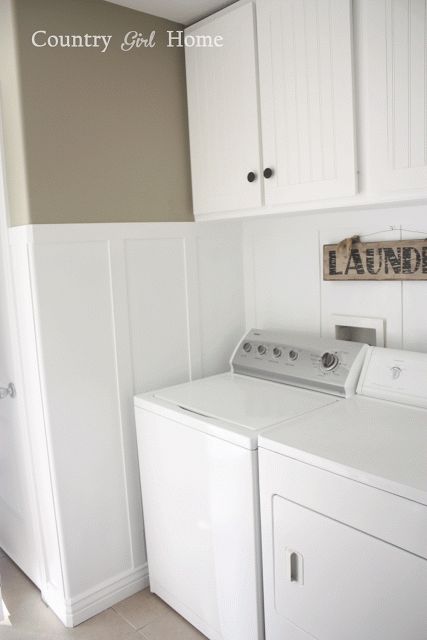 Beadboard Laundry Room, Laundry/mudroom Ideas, Country Girl Home, Home Laundry Room, Home Laundry, Board And Batten Wall, Diy Accent Wall, Laundry Decor, Laundry Room Diy