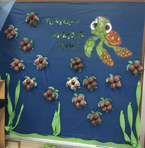 Sea Turtle Door Decorations Classroom, Under The Sea Classroom Theme Preschool, Under The Sea Display Board, Under The Sea Childcare, Sea Animals Classroom Decor, Sea World Decoration School, Decoration Class, Under The Sea Crafts, Under The Sea Decorations