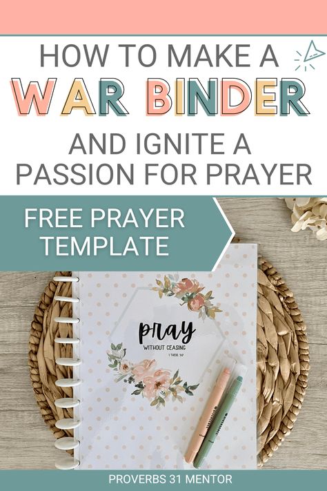 Free Prayer Journal Template and War Room Binder Printable Prayer Box Diy Free Printables, Vision Binder Ideas, 2024 Planner Printable Free, Prayer Board Supply List, Bible Binder Ideas, Free Prayer Journal Printable, Prayer Board Supplies, Prayer Binder Ideas Diy, Prayer Journal Template Free Printable