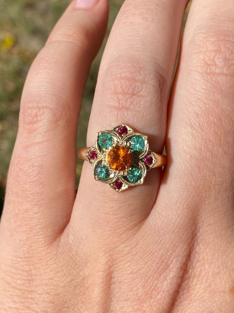 Cecile Raley Designs 14k Yellow Gold Colored Gemstone Ring Lily Ring, Zambian Emerald, Bundle Of Joy, Fabulous Jewelry, The Roots, Burmese, Gemstone Ring, Tanzania, Gemstone Colors