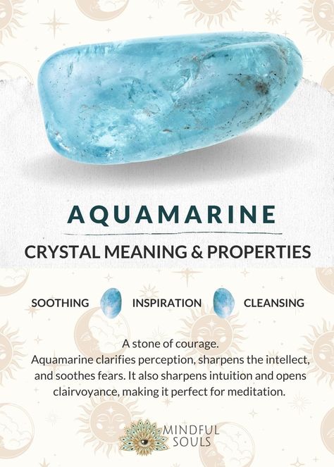 aquamarine crystal meaning and properties Aquarmine Crystal, Aquamarine Crystal Properties, Aquamarine Crystal Aesthetic, Aquamarine Stone Aesthetic, Aquamarine Aesthetic Gem, Aquamarine Color Aesthetic, Aquamarine Crystal Meaning, Aquamarine Stone Meaning, Aquamarine Aesthetic