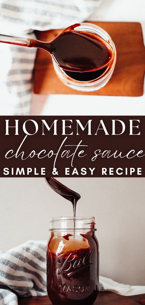 jar of homemade chocolate sauce Rum Sauce Recipe, Chocolate Sauce Recipe, Homemade Coffee Syrup, Raspberry Sauce Recipe, Homemade Sorbet, Homemade Chocolate Sauce, Chocolate Sauce Recipes, Cocoa Powder Recipes, Uk Chocolate