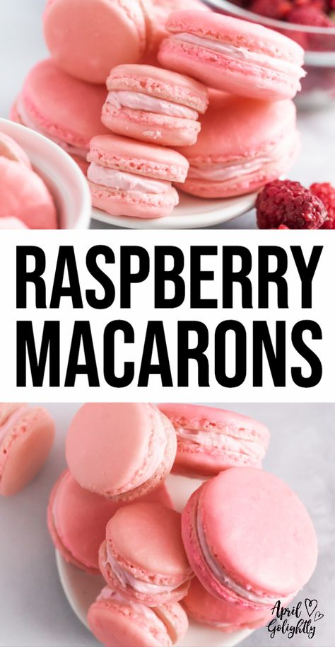 Raspberry Macarons Macaroon Recipes Raspberry, How To Make Raspberry Macarons, Macaroons Recipe Raspberry, Rasberry Macaroon Recipe, Raspberry Lemon Macarons, Macaroons Recipe Flavors, Pink Macaroons Recipe, Baking Recipes Macaroons, Raspberry Macaroons Recipe