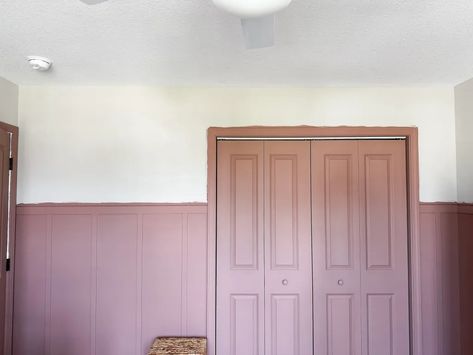 Toddler Girl Room Wall Design - Love Letters Girls Room Wainscoting, Purple Board And Batten, Mauve Paint Colors, Room Wall Design, Girls Room Paint, Toddler Girl Room, Kids Bedroom Inspiration, Girls Rooms, Wall Trim