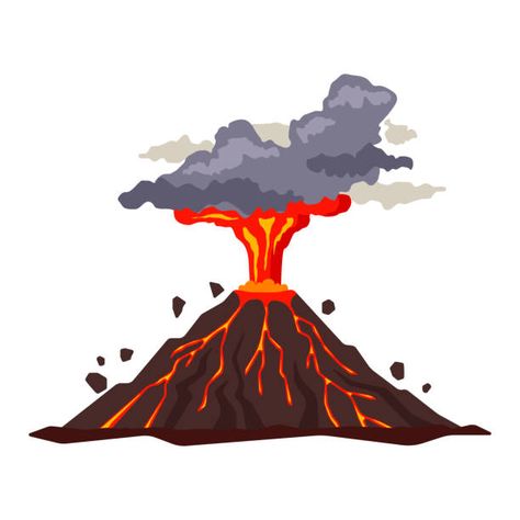 Volcano Eruption Drawing, Volcano Poster, Volcano Eruption, Volcano Illustration, Volcano Clipart, Volcano Drawing, Anime Arms, Earth Day Drawing, Erupting Volcano