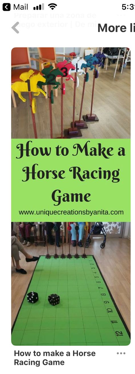 Horse Racing Game For Seniors, Diy Horse Racing Game, Horse Race Games, Horse Racing Board Game, Horse Race Game Board Diy, Kentucky Derby Games For Adults, Horse Party Games, Outdoor Christmas Games, Horse Birthday Party Games