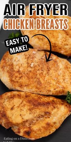 Air fryer chicken breast recipes make an easy and delicious weeknight dinner idea. Each bite is moist and juicy while being simple to prepare. Learn how to make Air fryer chicken that is perfect and healthy. #eatingonadime #airfryerchicken #AirFryerRecipes #boneless Air Fryer Chicken Breast Recipes, Air Fryer Recipes Chicken Breast, Air Fryer Chicken Breast, Chicken Boneless Breast Recipes, Air Fryer Cooking Times, Air Fried Food, Air Fryer Oven Recipes, Air Fry Recipes, Air Fried Chicken