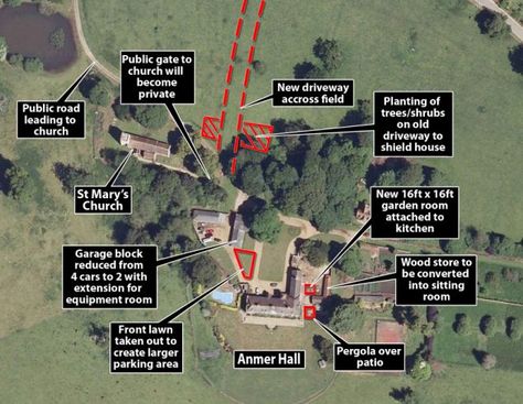 Plans: Anmer Hall will have a raft of changes to accommodate the Duke and Duchess of Cambridge and their growing family, including a new 16ft x 16ft garden room and the planting of trees and shrubs Sandringham House, Anmer Hall, Kate Middleton And Prince William, Sandringham Estate, Kate Middleton Prince William, King William, Prince William And Catherine, House Of Windsor, Kensington Palace