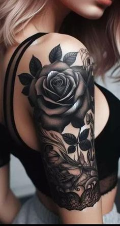 Tatuaje Cover Up, Cover Up Tattoos For Women, Wrist Tattoo Cover Up, Arm Sleeve Tattoos For Women, Feminine Tattoo Sleeves, Blue Rose Tattoos, Black Rose Tattoos, Tattoos For Women Half Sleeve, Tattoos For Lovers