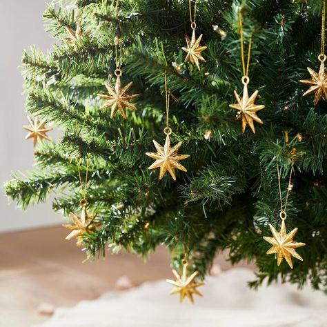 Golden Baubles: Threshold x Studio McGee Large Set of Gold Star Ornaments Mcgee Target, Bottlebrush Trees, Mcgee And Co, Plant In Pot, Target Holiday, Star Ornaments, Chic Holiday, Gold Tree, Hearth And Hand