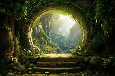 Mystical Forest Background, Ezra Core, Elf Forest, Forest Backgrounds, Murals Ideas, Discord Themes, Mystic Backgrounds, Ganpati Decoration Theme, Background Forest