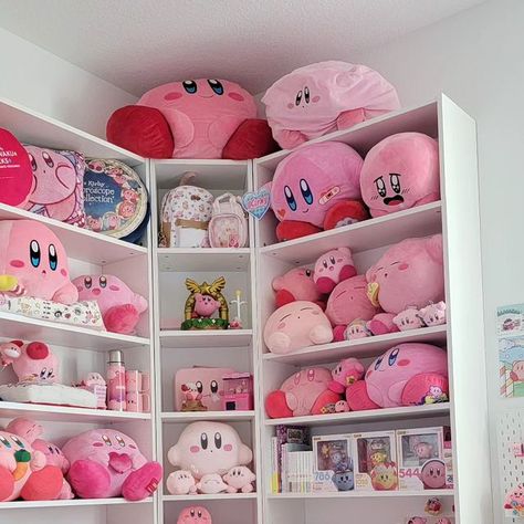 Kirby Room Aesthetic, Kirby Bedroom Ideas, Kirby Themed Room, Kirby Room Ideas, Kirby Decor, Kirby Bedroom, Kirby Blanket, Kirby Room, Kirby Merch