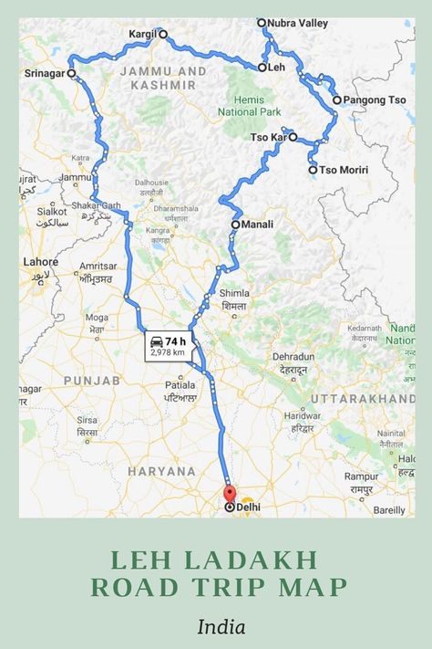 #Leh #Ladakh #roadtrip can be done one from Manali and another from Srinagar, Sonamarg side. We did the circuit route, starting from Jammu to Leh and back via old Manali. Read the complete Leh Ladakh road trip map and the destinations to see.  #lehladakh #roadtrip #travelmap #Ladakhtravelmap #ladakhtravelguide #incredibleindia Leh Ladhak, Rajasthan Trip, Geography Vocabulary, Asian Destinations, Travel Template, Travel Destinations In India, India Travel Places, Road Trip Map, India Travel Guide