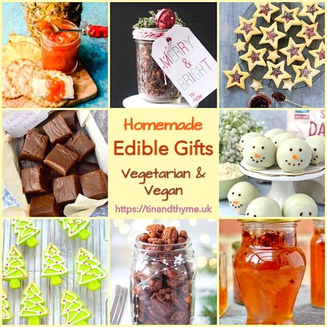 Homemade Edible Gifts Galore: Vegetarian and Vegan | Tin and Thyme Vegetarian Recipes For Christmas, Homemade Edible Christmas Gifts, Edible Gifts Homemade, Vegan Christmas Gifts, Edible Christmas Gifts, Vegetarian Christmas, Homemade Vanilla Extract, Homemade Food Gifts, Homemade Tea