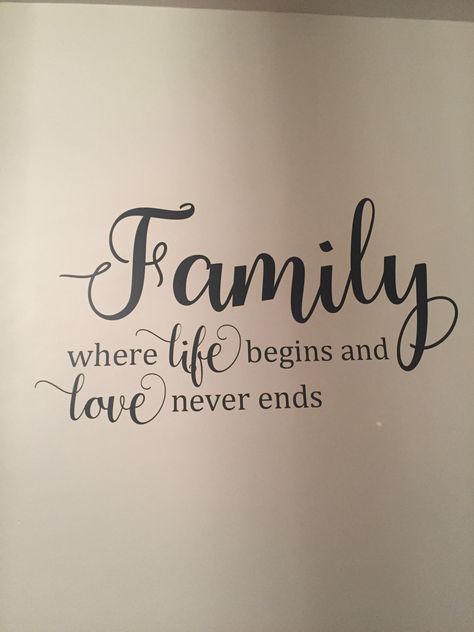 “Family” wall decal for living room Living Room Wall Quote Decor, Family Wall Decal, Living Room Wall Decals, Family Wall Decor Ideas, Quit Quotes, Family Wall Decals Quotes, Dont Quit Quotes, Wife Role, Inspirational Family Quotes