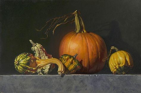 Autumn Icons, Fruit Paintings, Pumpkin Paintings, Painting Studies, Doll Antique, Washington Seattle, Pumpkin Canvas, Classical Realism, Painting Competition