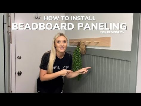 How to Install Beadboard Paneling for Beginners - YouTube Install Beadboard Paneling, Painting Beadboard Paneling, Painting Beadboard, Installing Beadboard Panels, Diy Beadboard Walls, Beadboard Half Wall, Painted Beadboard, How To Install Beadboard, Beadboard Wall