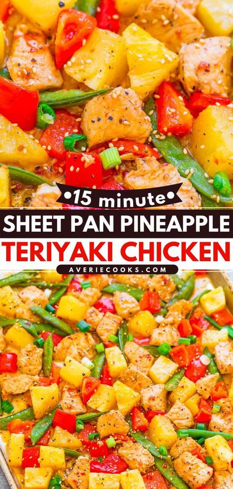 30 Min Dinner Recipes, Hawaiian Teriyaki Chicken, Pineapple Teriyaki Chicken, 30 Min Dinner, Pineapple Teriyaki, Healthy Orange Chicken, Easy Teriyaki Chicken, Dinner Recipes Chicken, Sheet Pan Dinners Chicken