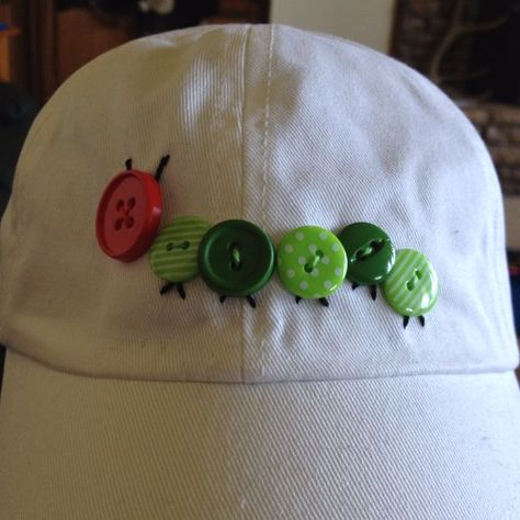 Kandi Crafts, Caterpillar Hats, Very Hungry Caterpillar, Hungry Caterpillar, Cute Shirt, Button Crafts, Cool Stuff, Cute Crafts, Crafts To Do