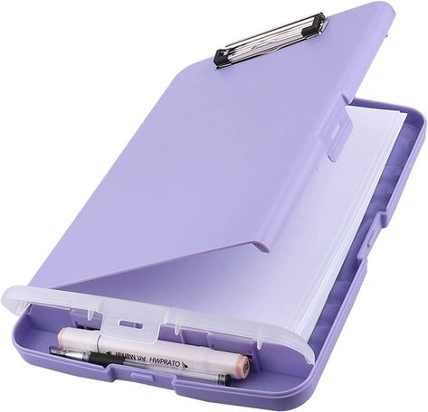 The nursing clipboard is designed with a separate storage space, can support you to store 200 Sheets of A4 letter size paper. A pencil case is Installed at the Bottom can store up to 6 Pencils for you to prevent the pen from Lose. #ad Light Purple Office, Clipboard With Storage, Nurse Clipboard, Purple Office, Clipboard Storage, Pretty School Supplies, Stationery Obsession, Teknologi Gadget, Cute Stationary School Supplies