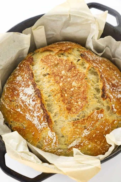 No-Knead Rosemary Bread Dutch Oven Rosemary Bread, Rustic No Need Rosemary Garlic Bread, Rosemary Bread Dutch Oven, Colonial Recipes, Colonial Recipe, Batch Recipes, Bread Sweet, Rosemary Bread, Baguette Recipe