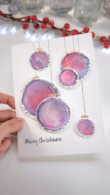 Painting Idea For Beginners, Funny Family Christmas Cards, Calligraphy Christmas Cards, Christmas Card Tutorials, Paint Easy, Handmade Christmas Crafts, Creative Diy Gifts, Christmas Card Art, Family Christmas Cards