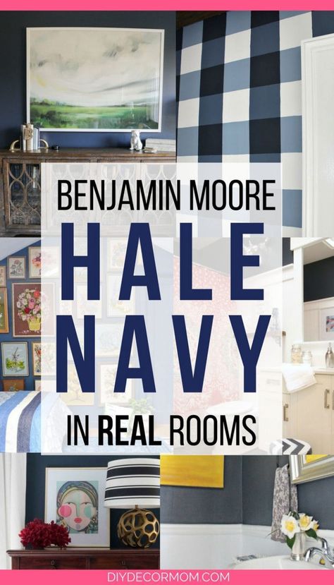 Benjamin Moore Hale Navy: The Classic Navy Paint Color Bm Hale Navy, Navy Paint Color, Benjamin Moore Hale Navy, Navy Paint Colors, Dining Room Navy, Hale Navy Benjamin Moore, Navy Blue Paint Colors, Navy Accent Walls, Benjamin Moore Blue