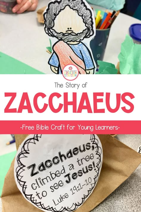 Zacheus Bible Story Craft Ideas, Zacheus Bible Story Activities, Jesus And Zacchaeus Craft, Zaccheus Crafts Sunday School Preschool, Zacchaeus Craft Preschool Free Printable, Zacheus Craft Preschool, Zacchaeus Activity, Zaccheus Craft, Zacheus Craft Sunday School