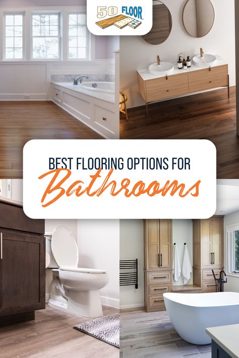 Laminate Wood Flooring Bathroom Master Bath, Dark Floor In Bathroom, Light Wood Bathroom Floor, Lvt In Bathroom, Bathroom Lvp Flooring, Bathroom With Lvp Flooring, Lvp In Bathroom Floor, Laminate Bathroom Floor, Lvp In Bathrooms