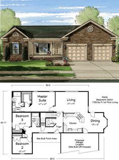 26 Ranch Plans Ideas image and visual related images House Layouts One Floor, Ranch Style Home Plans, Ranch Floor Plans, Craftsman Ranch House Plans, Floor Plans Ranch, Solid Wall, Ranch Style House, House Plans One Story, Ranch House Plan