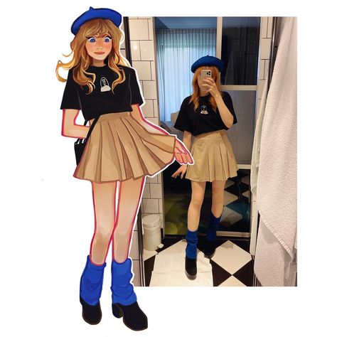 (1) theta (@thetamors) / Twitter Comic Con Outfits, Výtvarné Reference, Art Outfits, Chibi Girl, Digital Art Anime, Drawing Clothes, Art Inspiration Painting, Female Character Design, Feminine Outfit