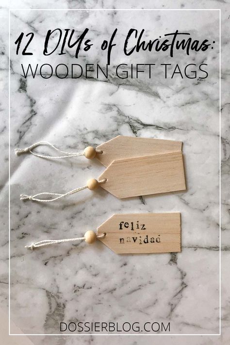 12 DIYs of Christmas: Wooden Gift Tags | Dossier Blog Wooden Gift Tag Ideas, Wood Gift Tags, Christmas Gift Tags Diy, Wooden Gift Tags, Personalised Wooden Gifts, Unique Gift Tags, Tree Tags, Tags Diy, Gift Tags Diy