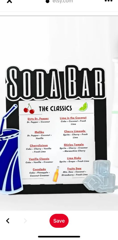 At Home Soda Bar, Halloween Soda Bar, Italian Soda Bar Drink Stations, Soda Bar Recipes, Dirty Soda Bar Recipes, Soda Bar Drink Stations, Soda Bar Ideas, Dirty Soda Bar, Soda Mixed Drinks