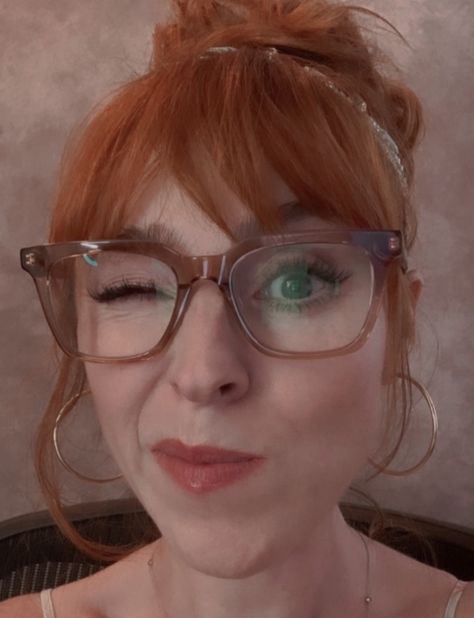 Supernatural Rowena, Rowena Macleod, Ronda Jean Rousey, Ruth Connell, Face Study, Red Haired Beauty, Supernatural Cast, Celebrities Female, Cat Eye Glass