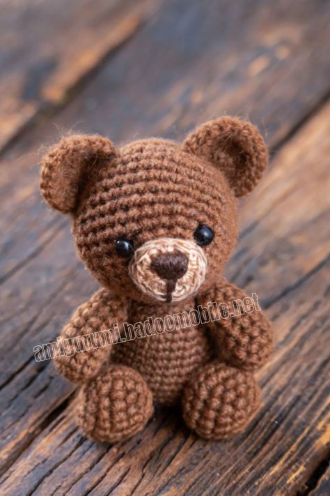 Amigurumi Little Teddy Bear Free Pattern-3 – Free Amigurumi Crochet Brown Bear Crochet Pattern, Crochet Mini Bear Free Pattern, Mini Bear Crochet Pattern, Free Crochet Animal Patterns Amigurumi, Crochet Dog Amigurumi Free Pattern, Mini Crochet Projects, Crochet Mini Bear, Mini Crochet Animals, Crochet Dog Amigurumi