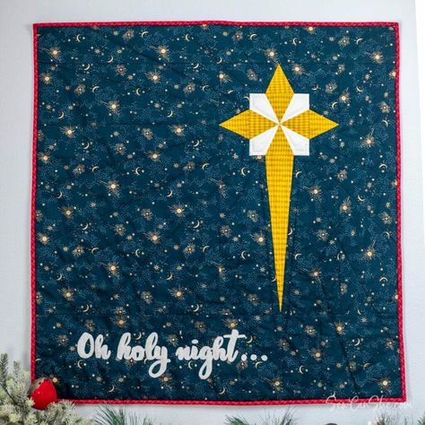 Christmas Star Pattern, Free Sewing Patterns For Beginners, Christmas Stitchery, Sewing Patterns For Beginners, Christmas Sampler, Seasonal Quilts, Quilts Christmas, Beginner Quilting, Free Applique Patterns